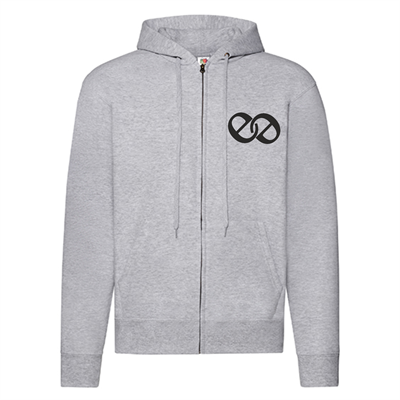 EE Fruit of the Loom Zip-Hoodie Grå 